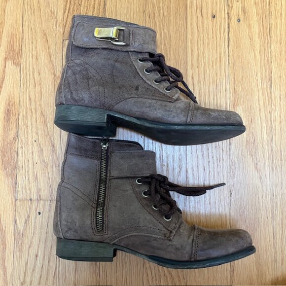 Steve Madden Tennasee Brown Leather Ankle Boots 5.5M - Picture 4 of 9